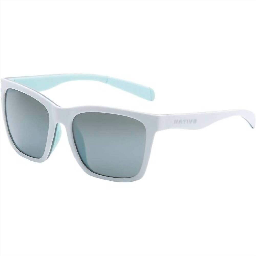 NEW NATIVE unisex - braiden sunglasses in matte white / polarized silver reflex